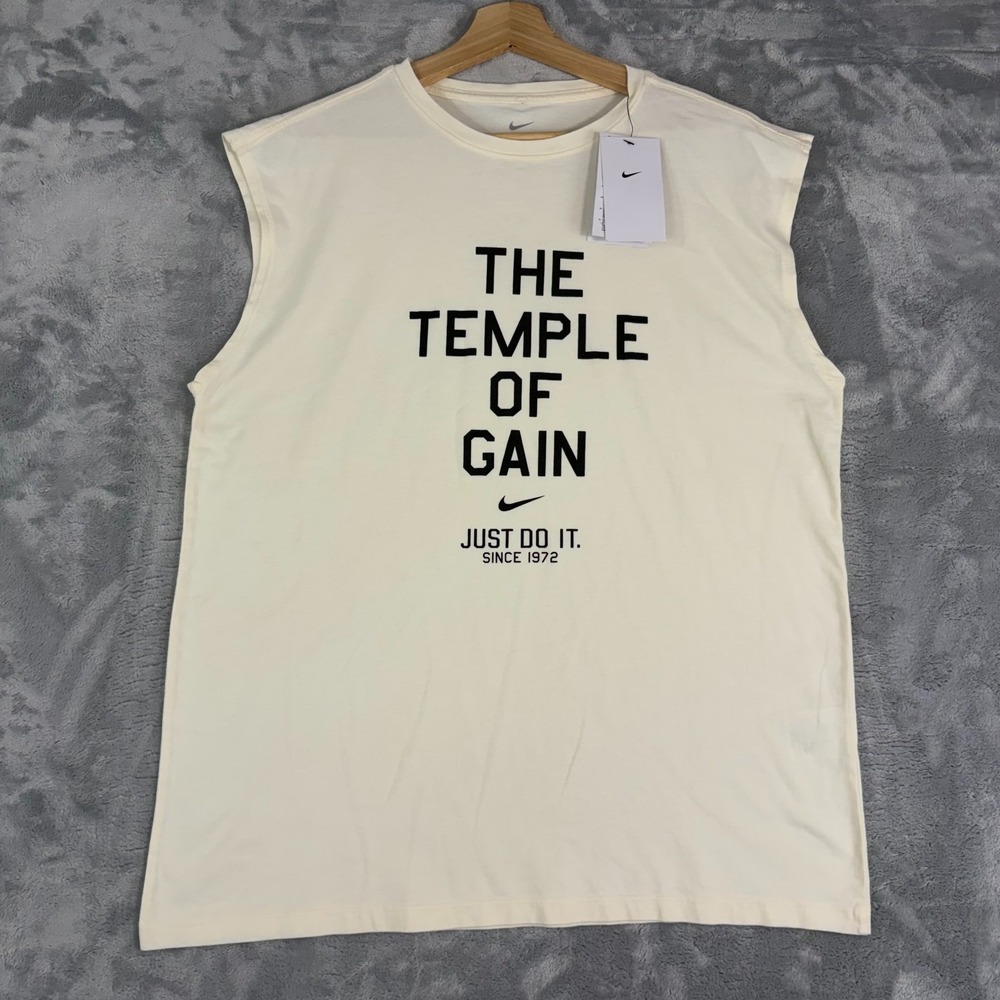 Nike Dri Fit The Temple Of Gain Sleeveless Training Shirt Men's Size Medium NWT
